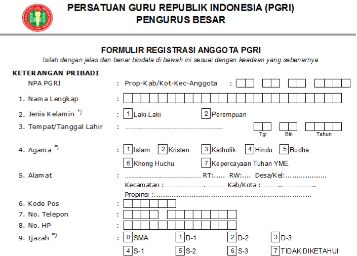 Pendaftaran PGRI Cengkareng - Persatuan Guru Republik Indonesia Cabang Cengkareng